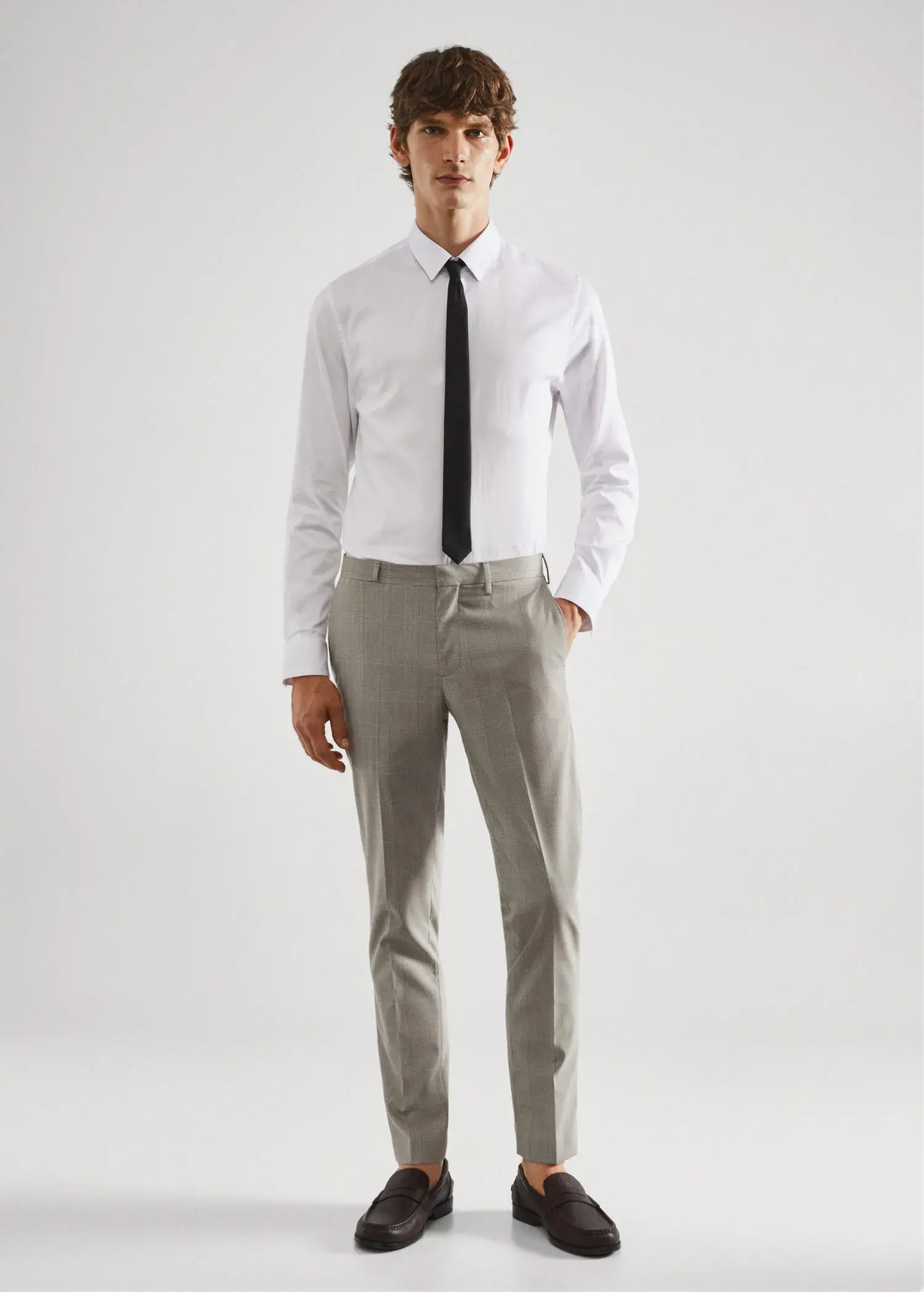 Mango Gemusterte Super Slim Fit-Anzughose. 1