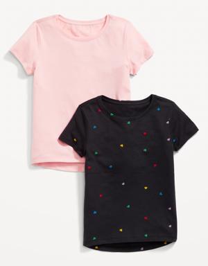 Softest Printed T-Shirt 2-Pack for Girls red