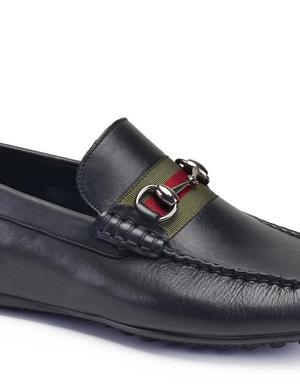 Siyah Yazlık Bağcıksız Erkek Ayakkabı -94411-