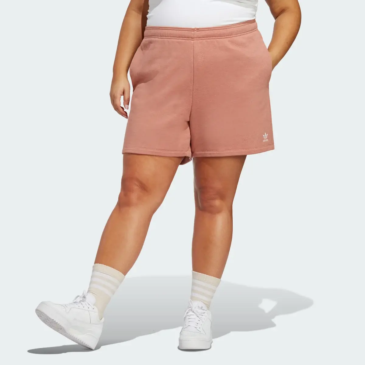 Adidas Essentials+ Made with Hemp Shorts (Plus Size). 1