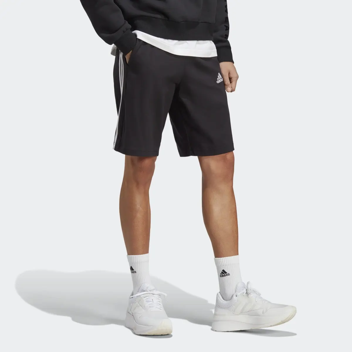 Adidas Essentials Single Jersey 3-Stripes Shorts. 3