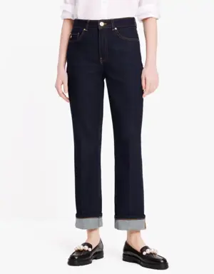 Straight Leg Denim Pants