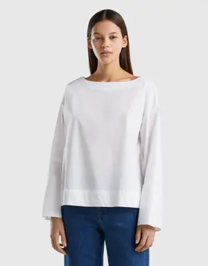 blouse in stretch cotton blend