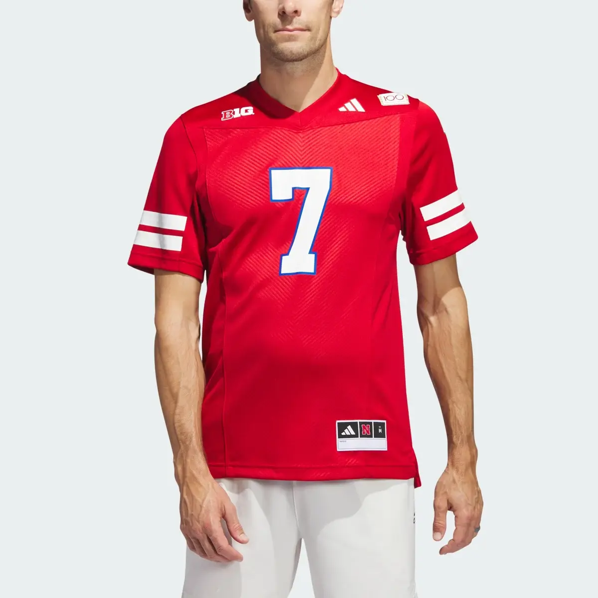 Adidas Nebraska Football Off-Field 100th Anniversary Jersey. 1