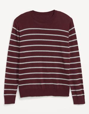 Striped Crew-Neck Sweater for Men red