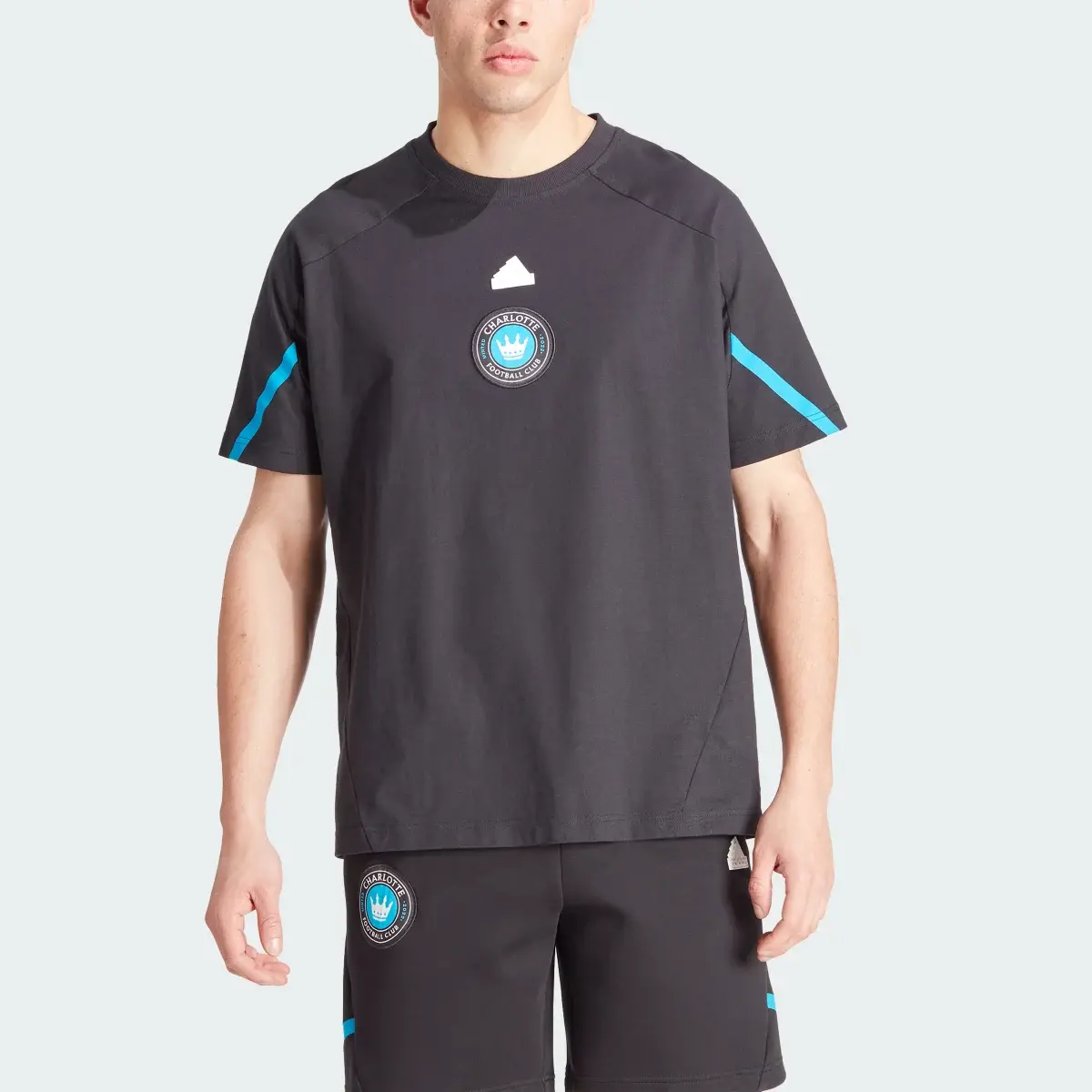 Adidas Charlotte FC Designed for Gameday Travel Tee. 1