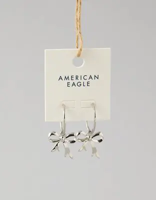 American Eagle O Bow Hoop Earrings. 1