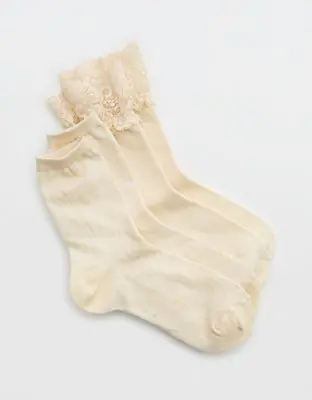 American Eagle Lace Crew Sock 2-Pack. 1