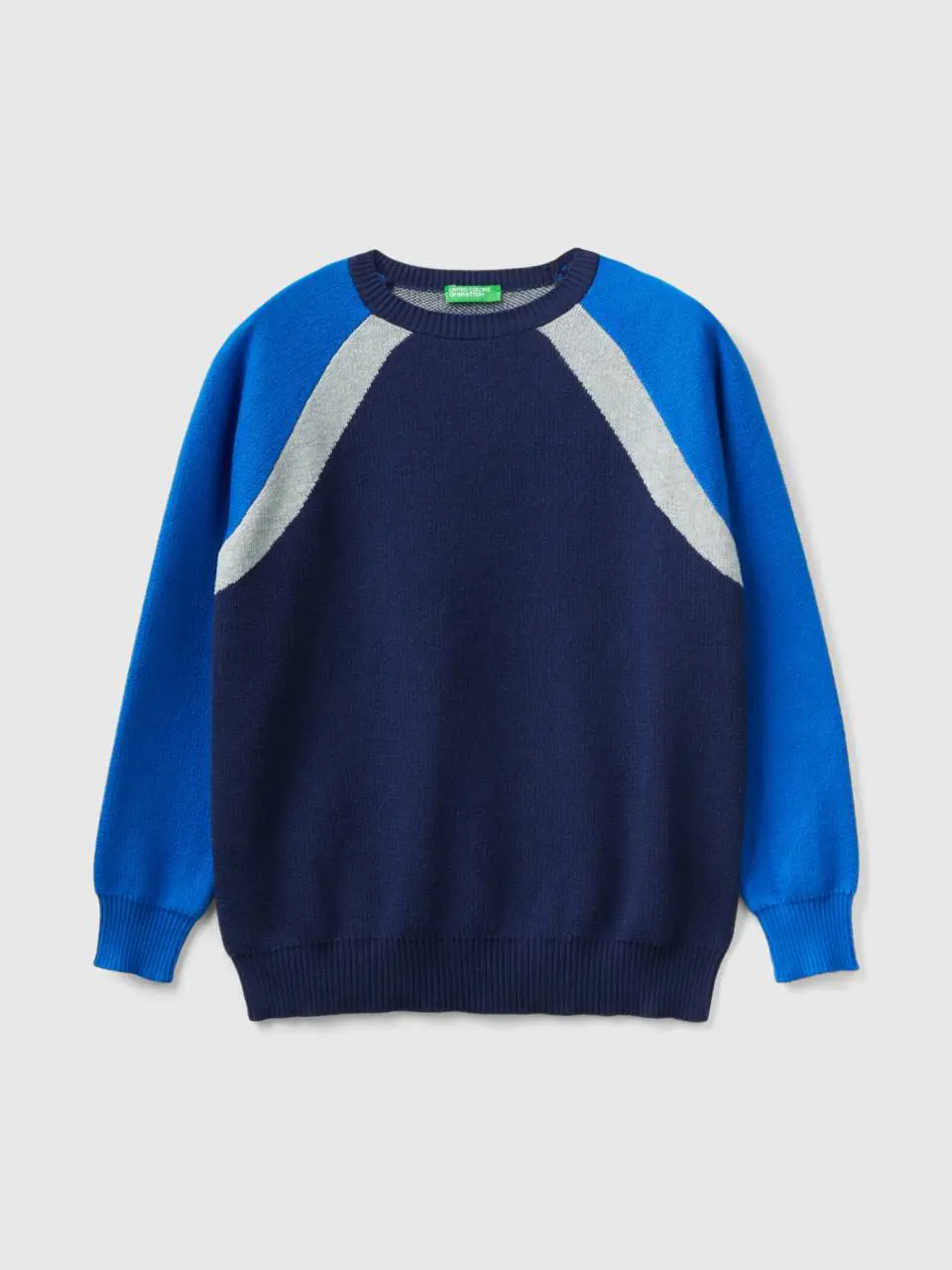 Benetton 100% cotton color block sweater. 1