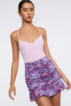 Forever 21 Forever 21 Marble Print Ruched Mini Skirt Purple/Multi. 2 Forever 21 Forever 21 Marble Print Ruched Mini Skirt Purple/Multi. 2