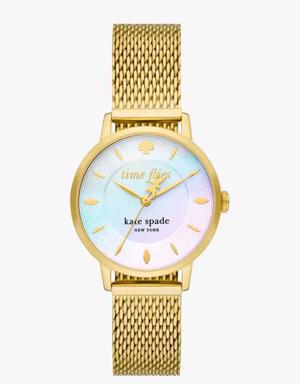 Metro Gold-tone Stainless Steel Mesh Watch