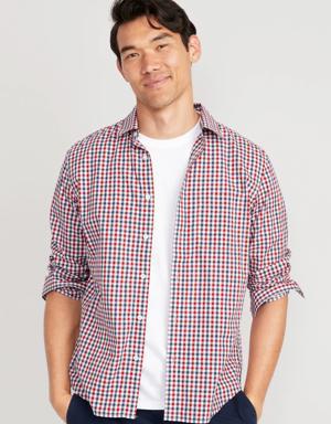 Regular-Fit Built-In Flex Patterned Everyday Shirt for Men red