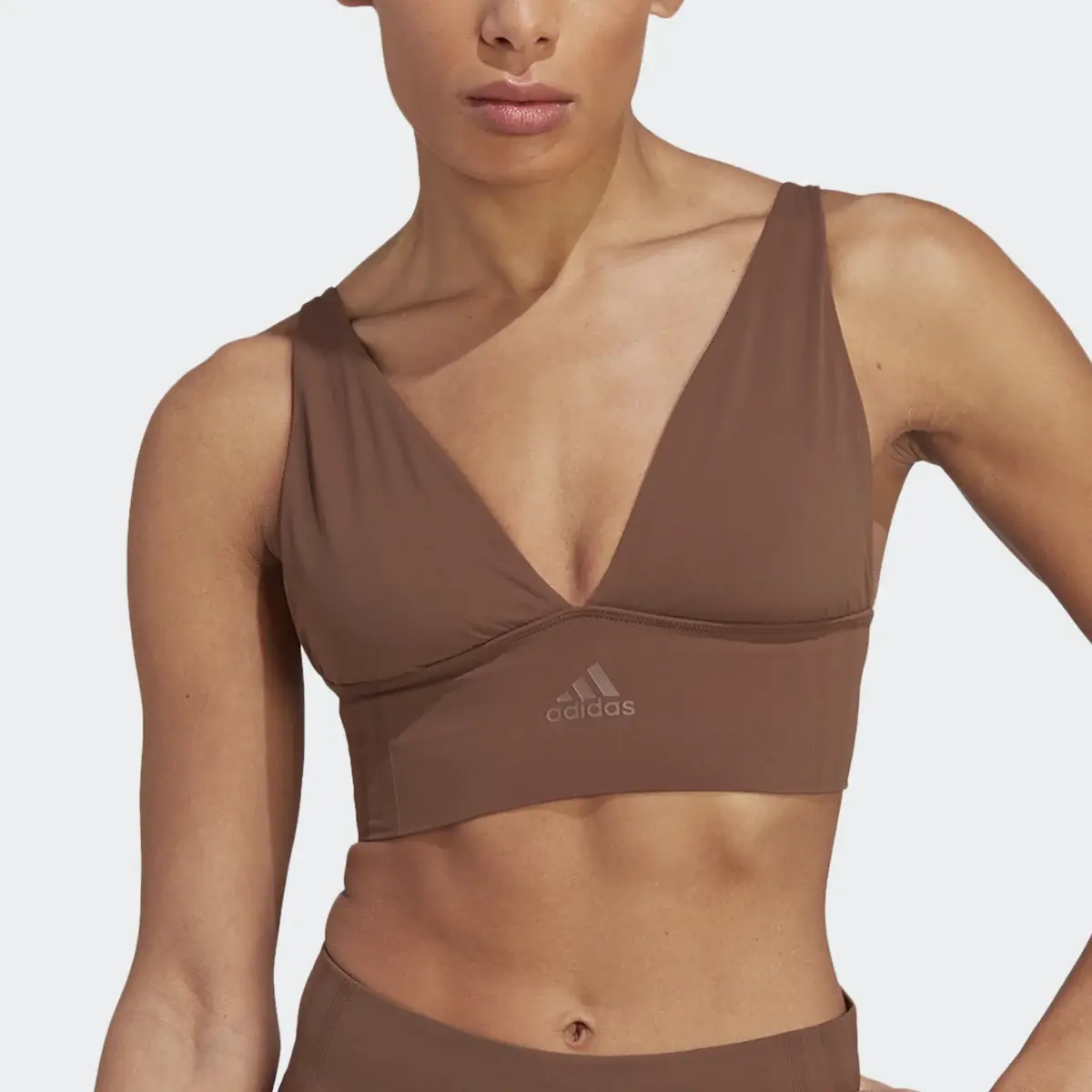 Adidas Active Seamless Micro Stretch Long Line Plunge Bra Underwear. 1