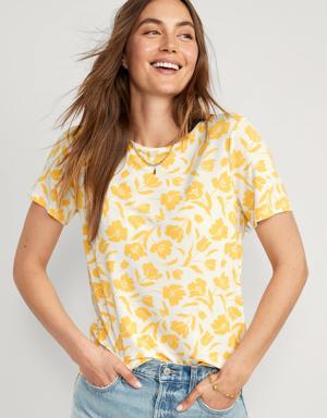 Old Navy Luxe Crew-Neck T-Shirt for Women yellow