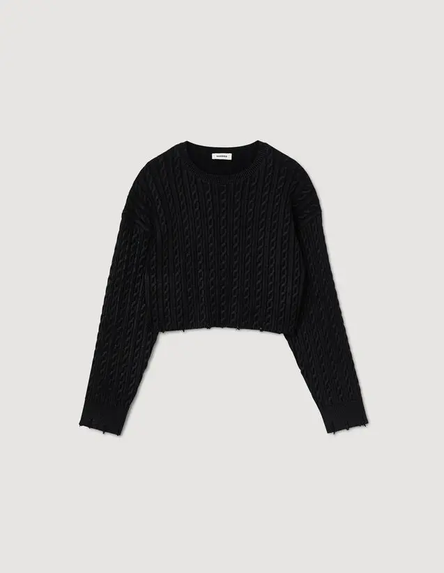 Sandro Cropped knit sweater. 2