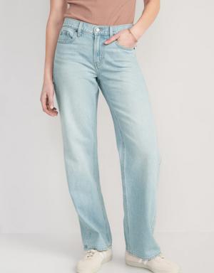 Mid-Rise Baggy Loose Jeans for Women blue