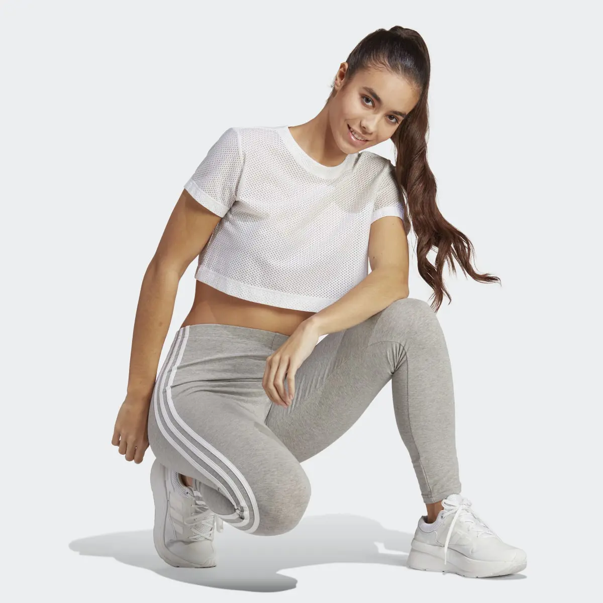 Adidas Essentials 3-Stripes High-Waisted Single Jersey Leggings. 3