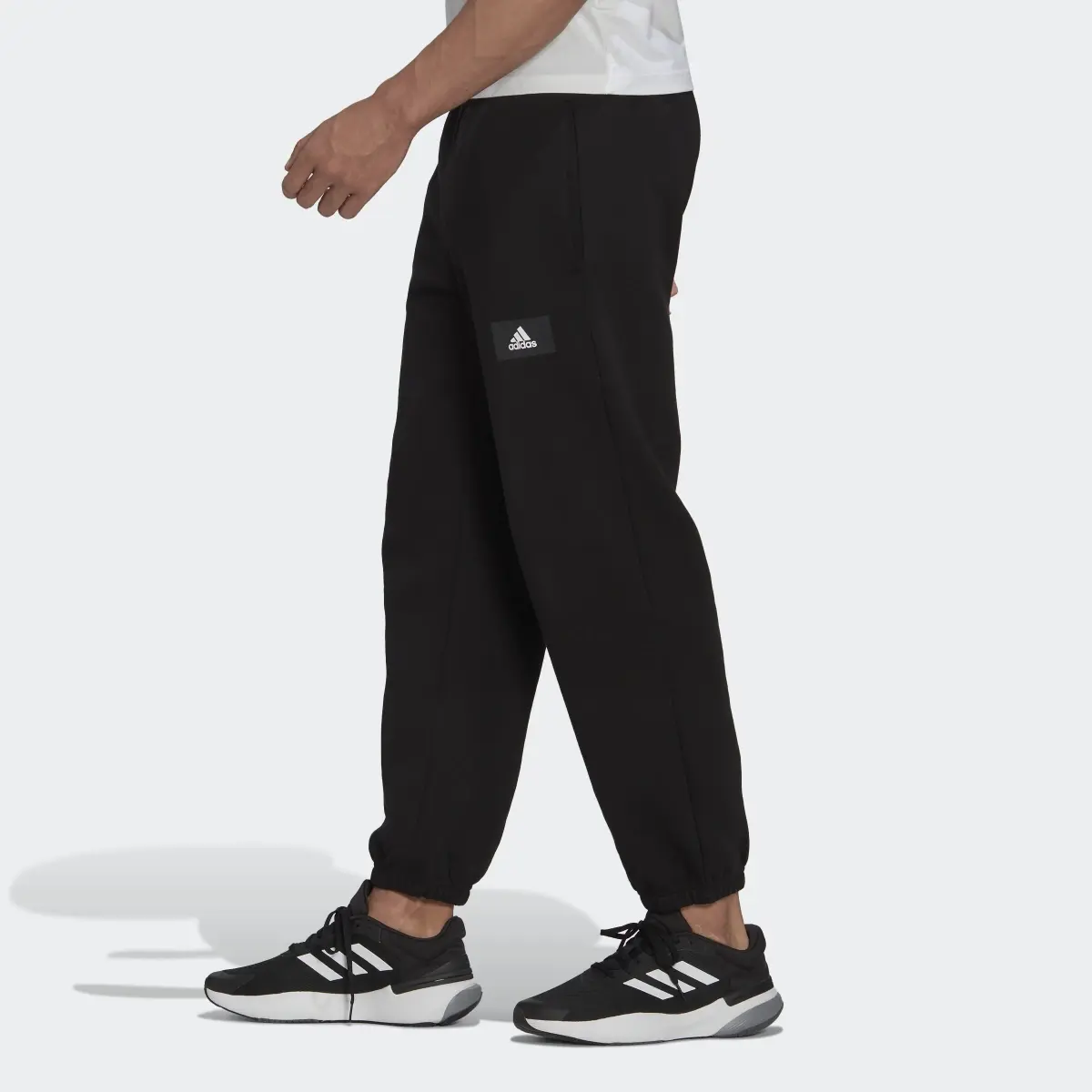 Adidas Essentials FeelVivid Cotton fleece Straight Leg Sweat Pants. 2