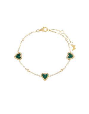 Pave Multi Heart Stone Bracelet green