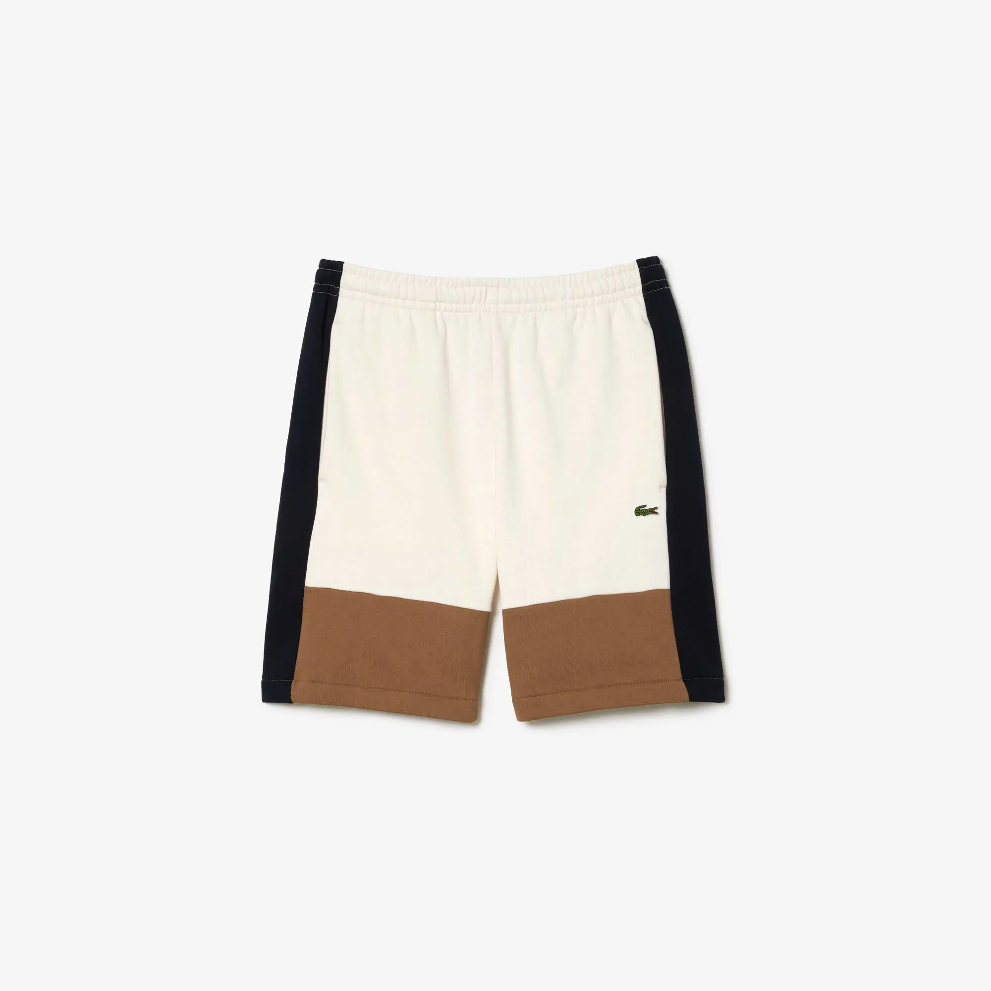 Lacoste Regular Fit Brushed Fleece Colourblock Jogger Shorts. 1
