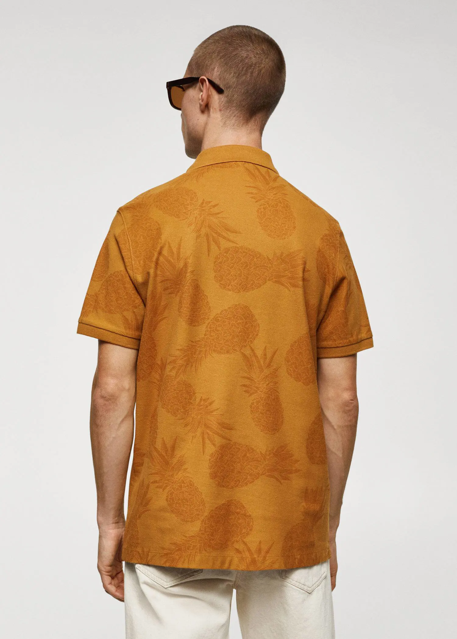 Mango Printed cotton piqué polo shirt. 3