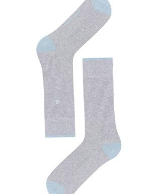 Embroidery Erkek Soket Çorap Koyu Mavi