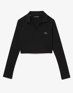 Women’s Long Sleeve Cropped Polo Shirt