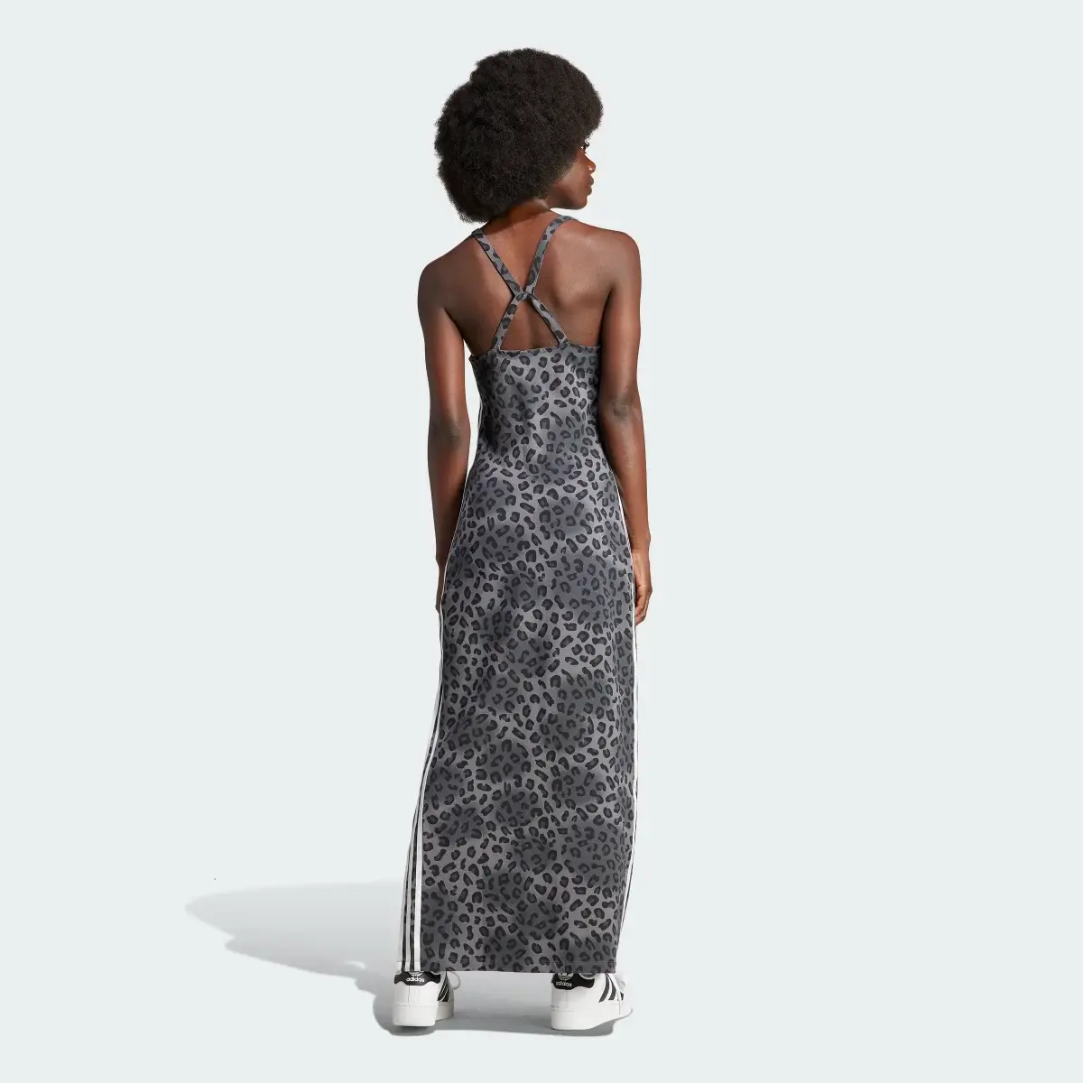 Adidas Originals Leopard Luxe 3-Stripes Maxi Dress. 3