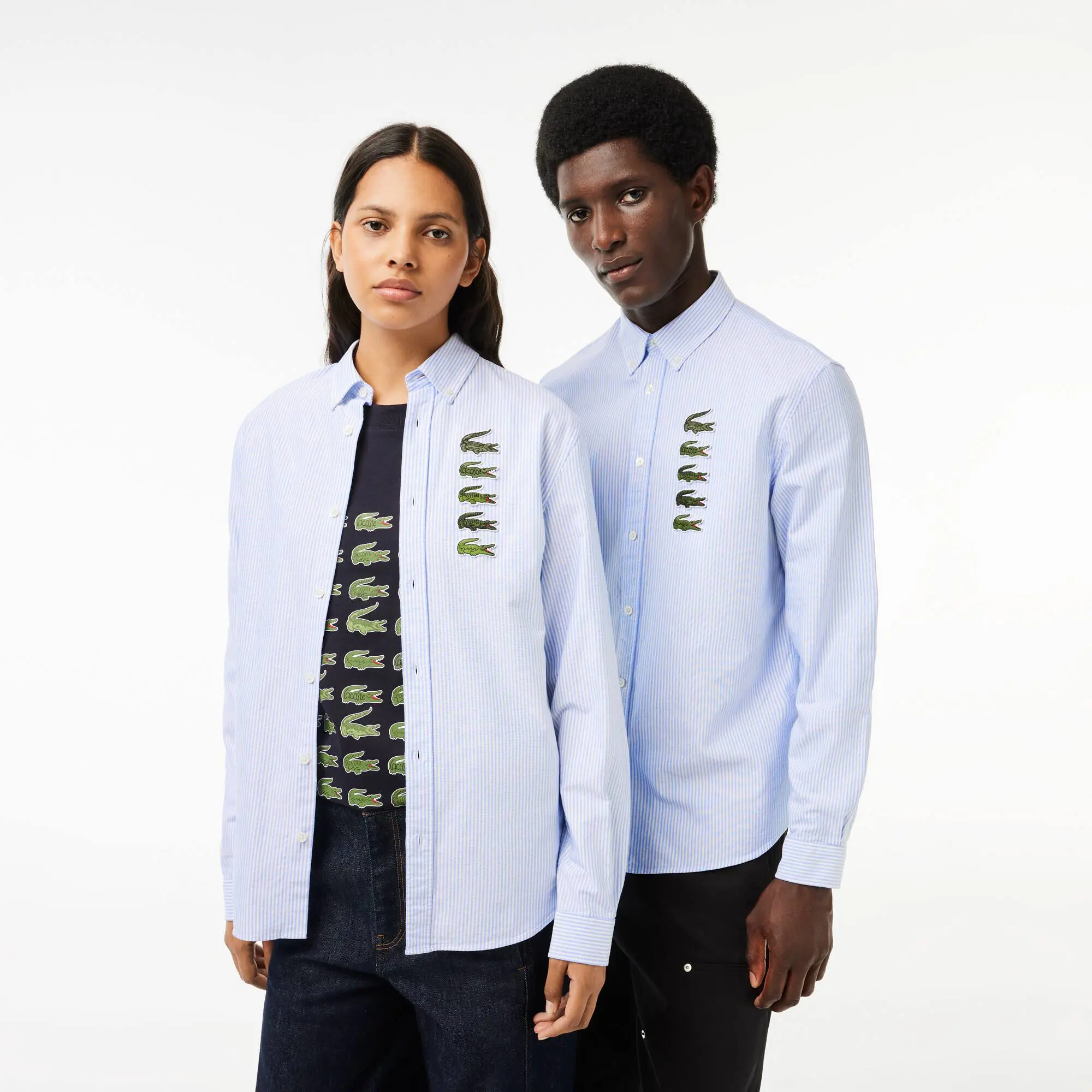 Lacoste Croc Badge Striped Shirt. 1