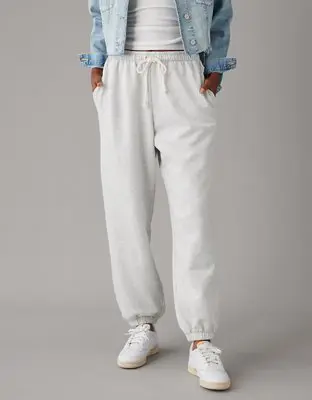 American Eagle High-Waisted Baggiest Fleece Jogger. 1