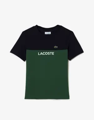 Lacoste T-shirt em malha de algodão orgânico Lacoste Color Block para criança