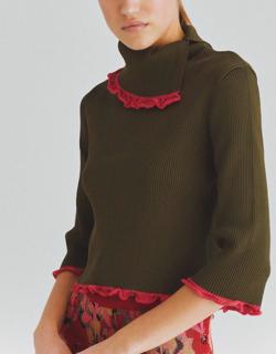 Lettice Trim Turtleneck Sweater