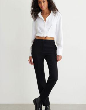Bailey Long Sleeve Cropped Button Up Shirt