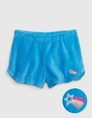 Gap Kids Fuzzy PJ Shorts blue