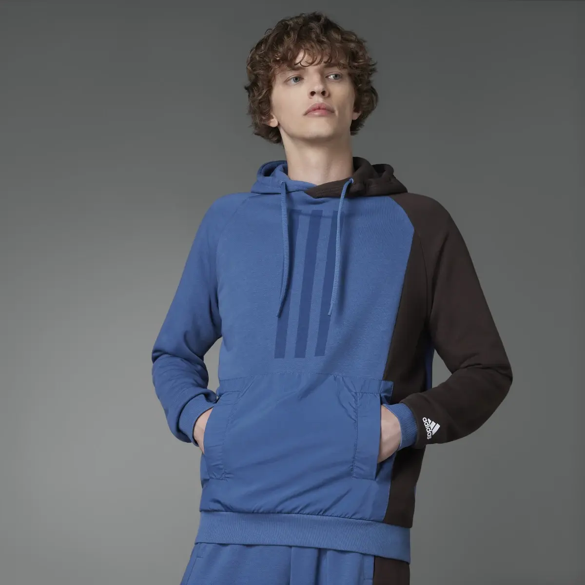 Adidas Colorblock French Terry Hoodie. 1