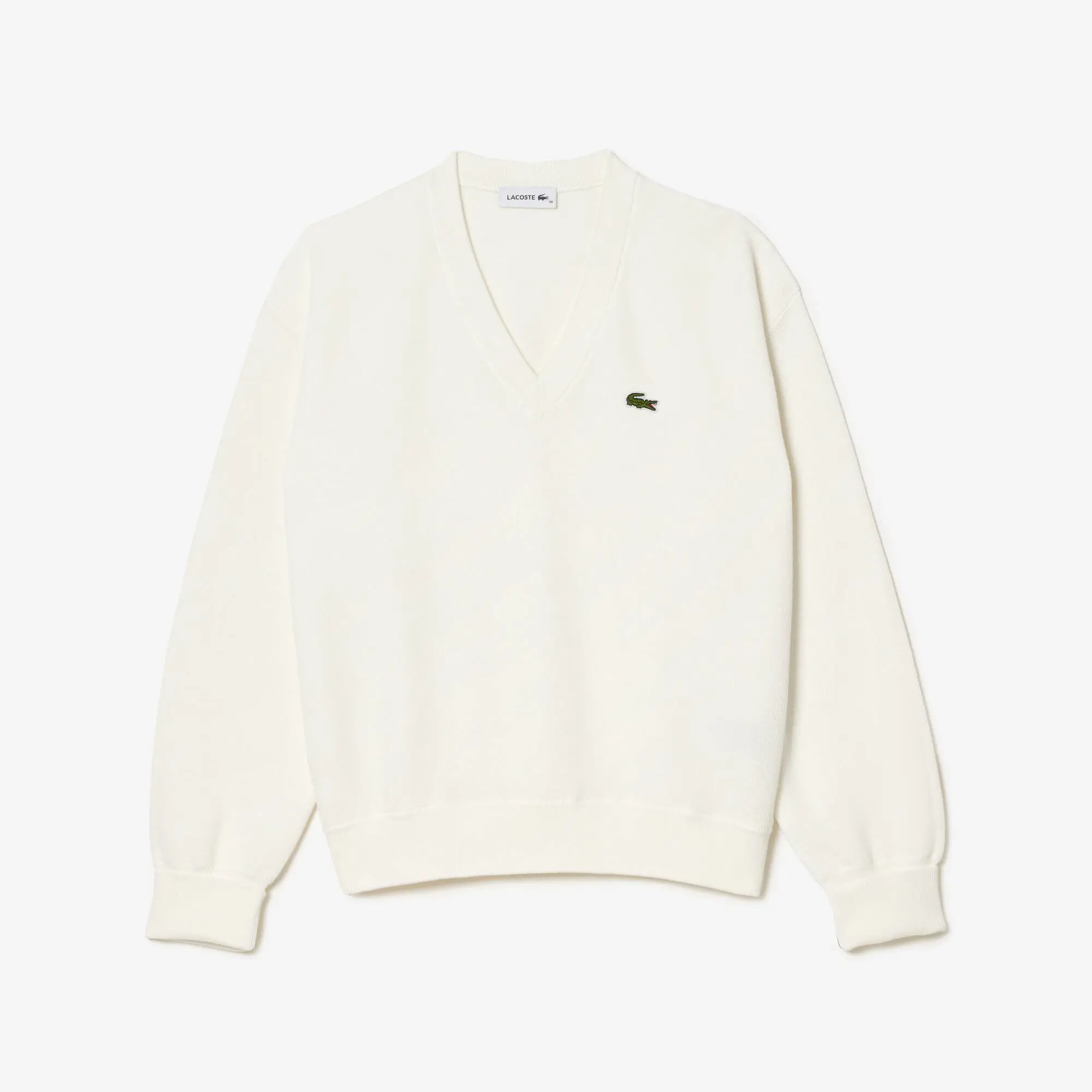 Lacoste Women’s Lacoste V-Neck Organic Cotton Sweater. 2