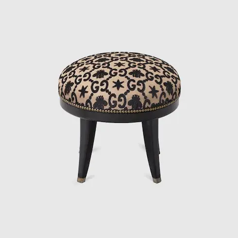 Gucci GG bee and star jacquard round stool. 1