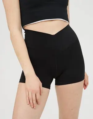 By Aerie Real Me High Waisted Crossover 3" Bike Short