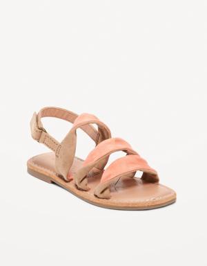 Faux-Suede Twisted Strappy Sandals for Toddler Girls pink