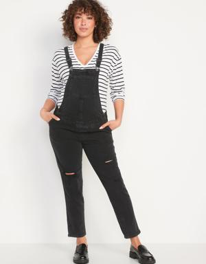 Maternity Side-Panel OG Straight Jean Overalls black