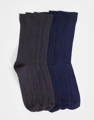 6'lı Paket Kadın Soket Çorap Desenli