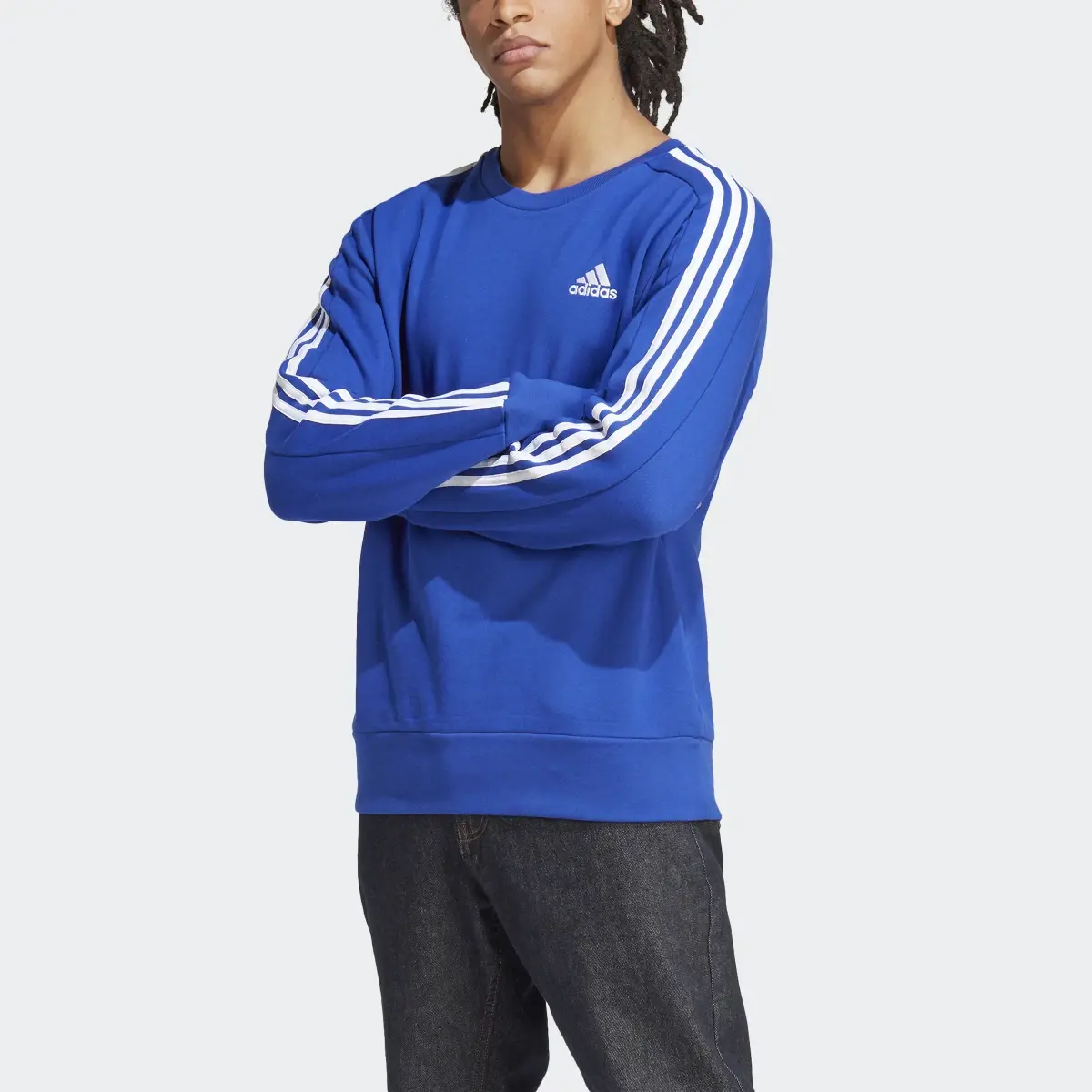 Adidas Sudadera Essentials 3 Franjas Felpa Francesa. 1