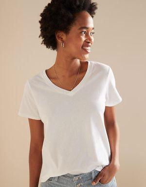 Old Navy EveryWear V-Neck T-Shirt for Women white