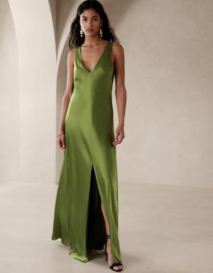 Eterno Silk Maxi Dress green