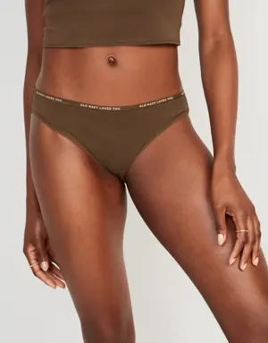 Old Navy High-Waisted Logo Graphic Bikini Underwear for Women brown