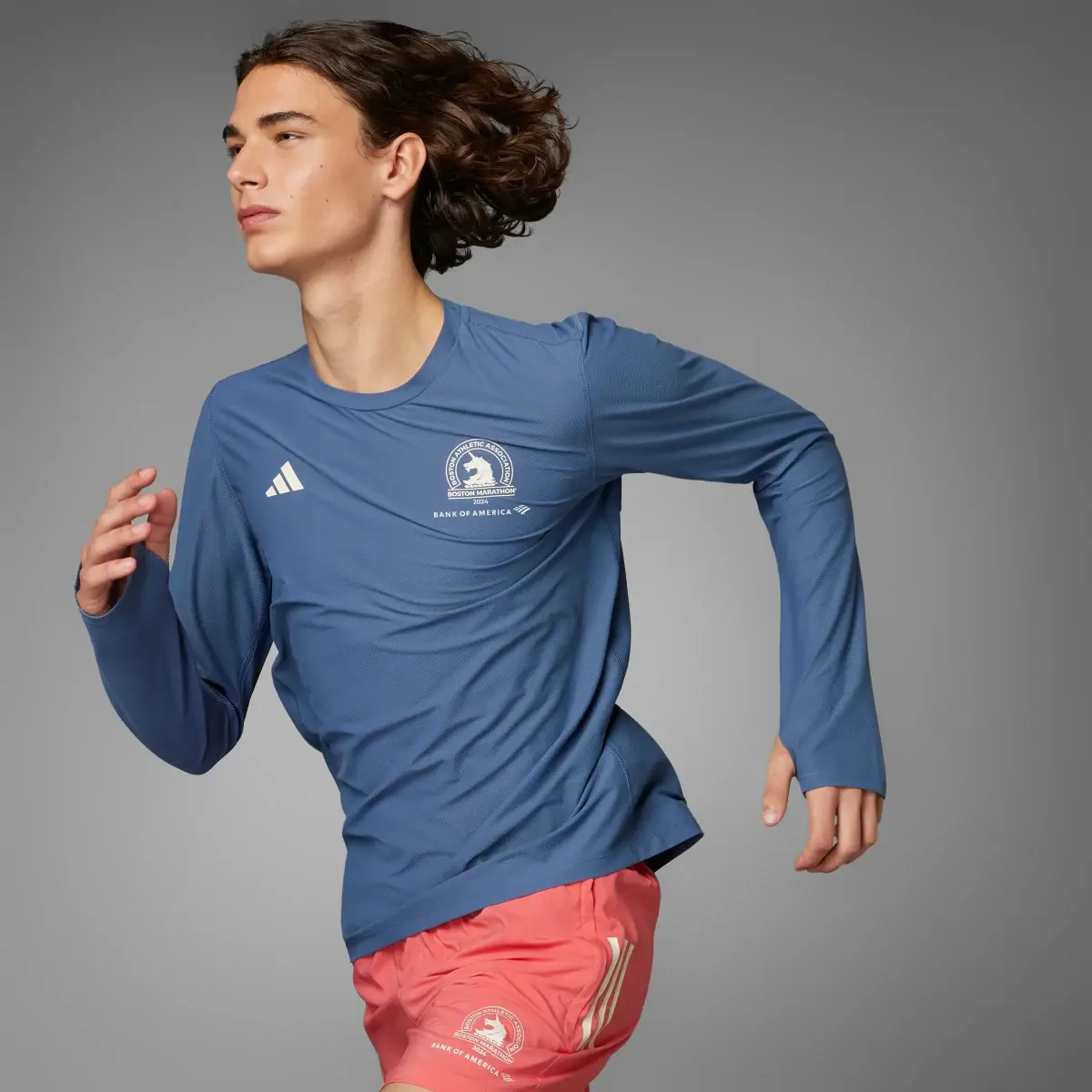 Adidas Boston Marathon 2024 Own the Run Long Sleeve Tee. 1