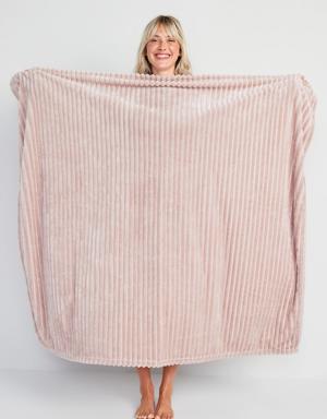 Old Navy Plush Textured-Rib Blanket for the Family pink