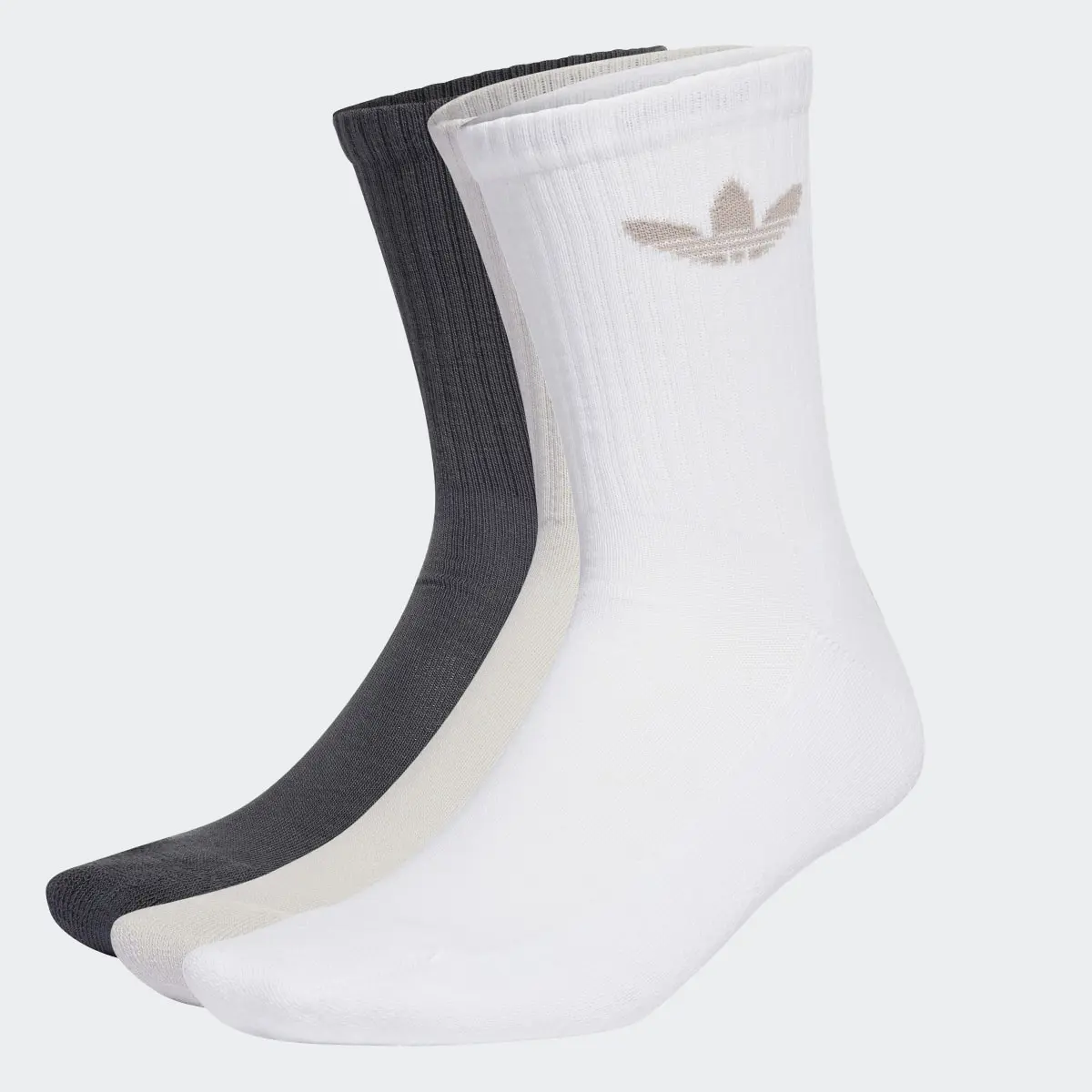 Adidas Cushioned Mid-Cut Trefoil Socks 3 Pairs. 2