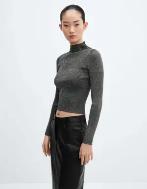 Lurex perkins-neck sweater