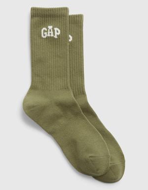 Gap Logo Quarter Crew Socks green